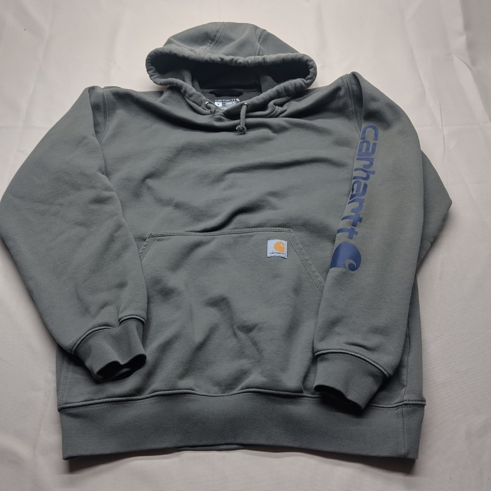 Carhartt Mens Loose Fit Midweight Logo Sleeve Hoodie Green K288 DOV M